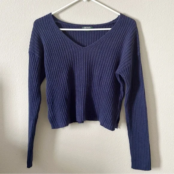 Target Sweaters Navy Blue Cropped Sweater Poshmark